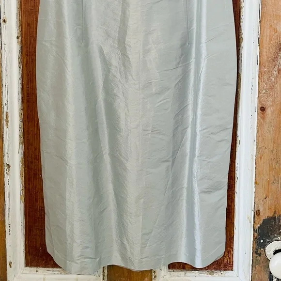 2PC Ice Blue Silk Emboridered Coat & Dress Set Size 8 - Picture 5 of 8